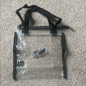 Philadelphia Eagles Little Earth Transparent Tote with Black Handles
